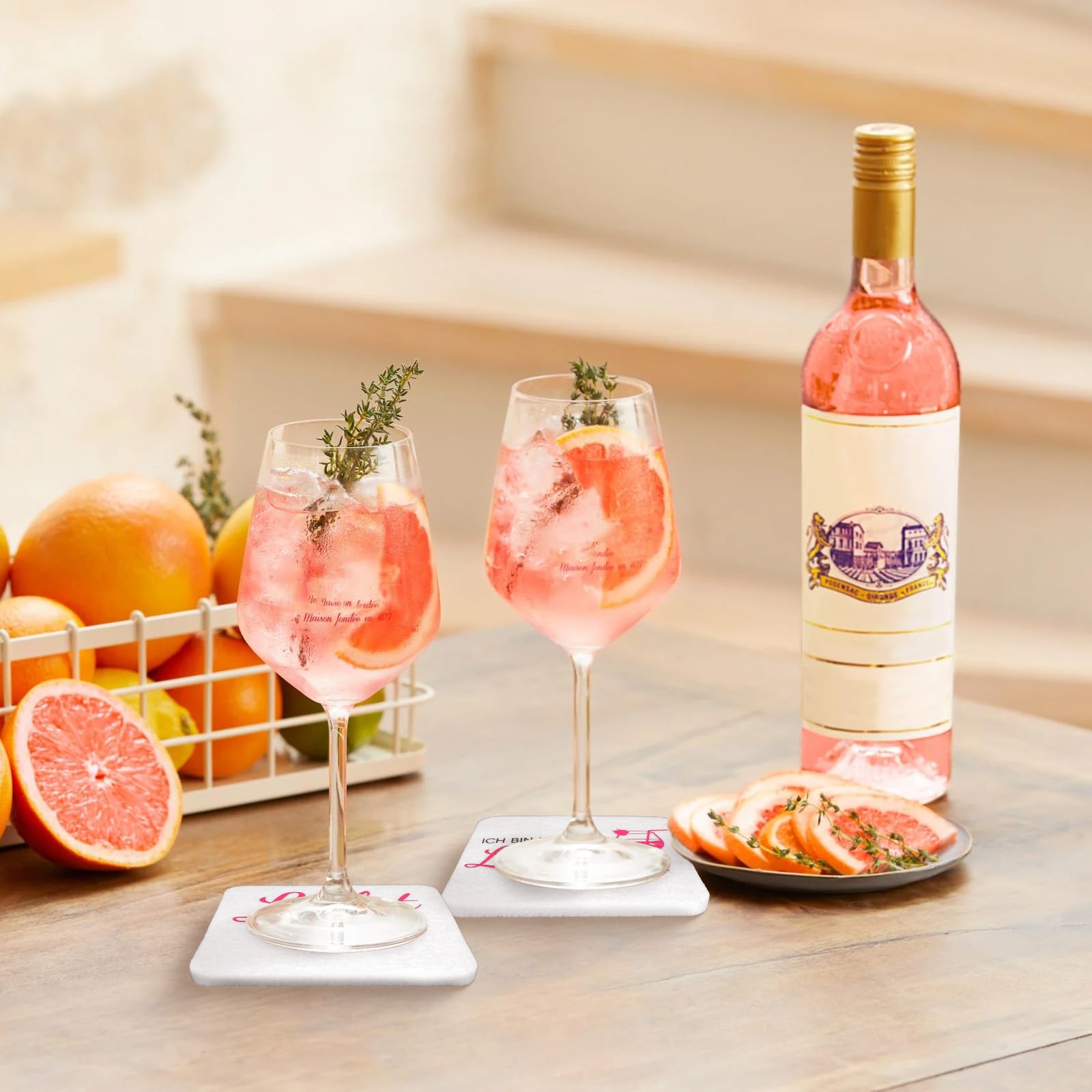 8 Stück Aperol Untersetzer Aus Filz – Lustige Tischdeko Für Party, Karneval & Weihnachten