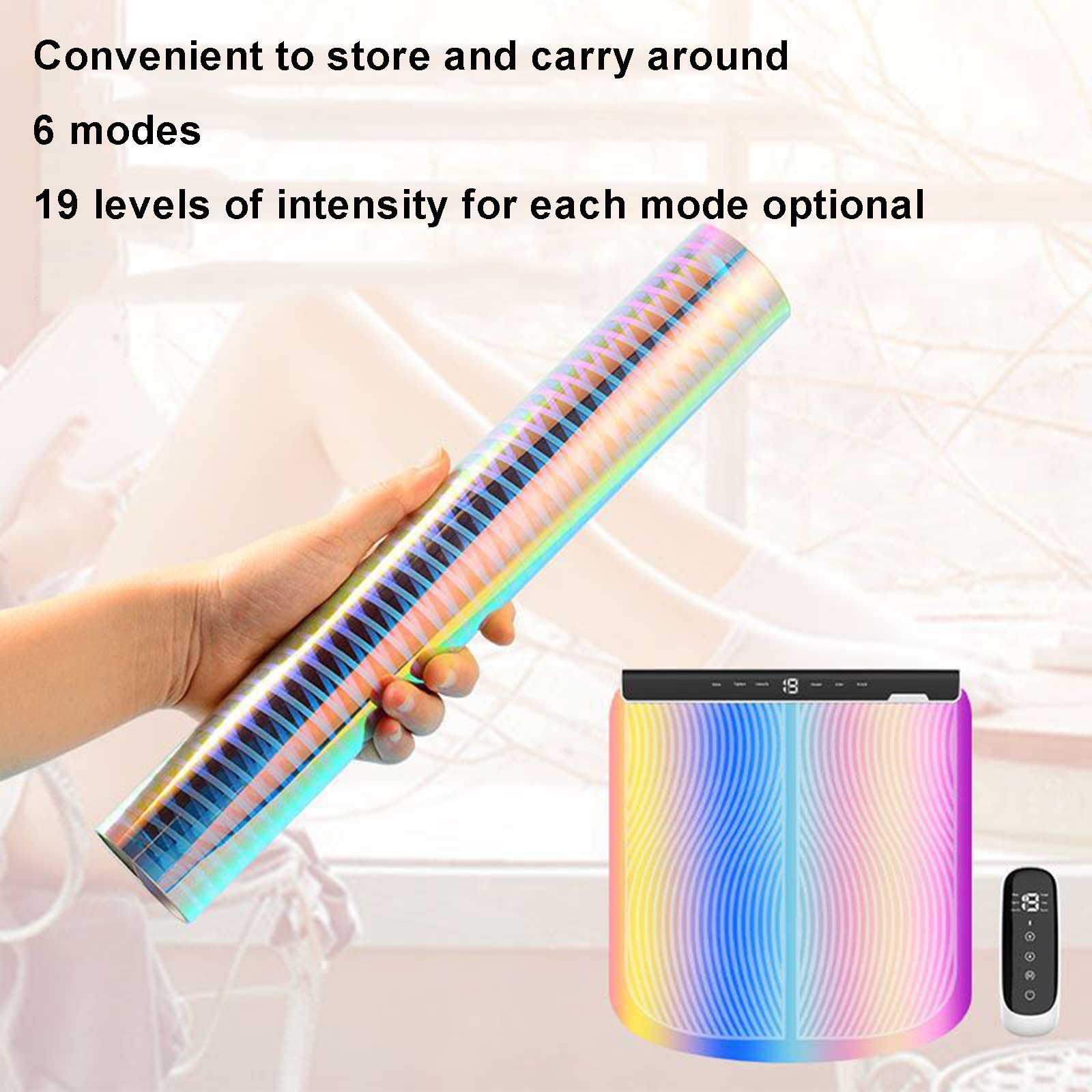 dsfgybj Massager a Piede colorato a Distanza controllata per Rilievo neuropatico, Gambe Portatili e massaggiatore con Ricarica USB, Ideale per L'Ufficio di casa o per l'allenamento
