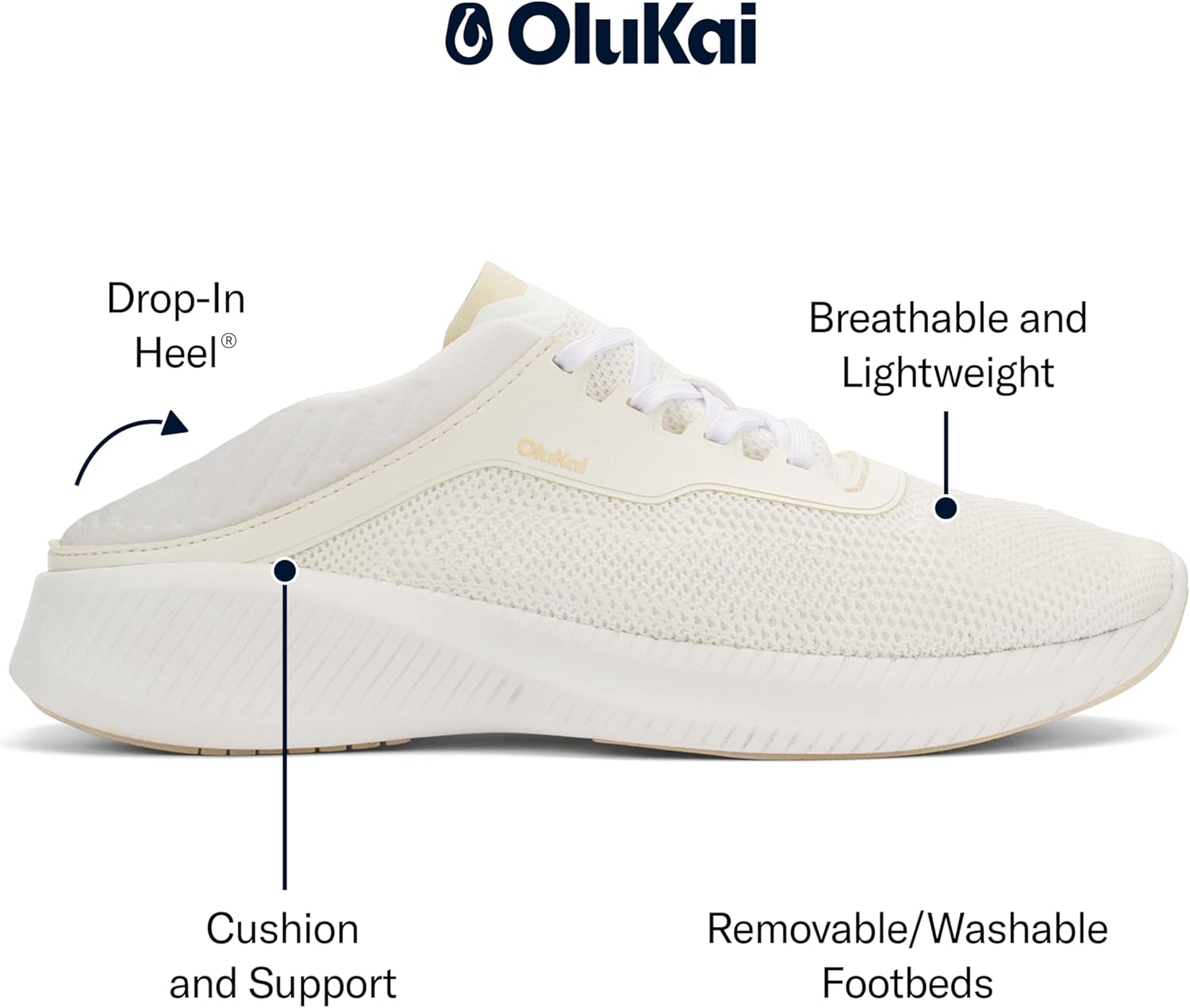 OLUKAI Island Hopper Men's Sneakers, Travel Ready & Versatile Athletic Shoes, Soft & Breathable Knit Fabric, Drop-in Heel Design - Image 4