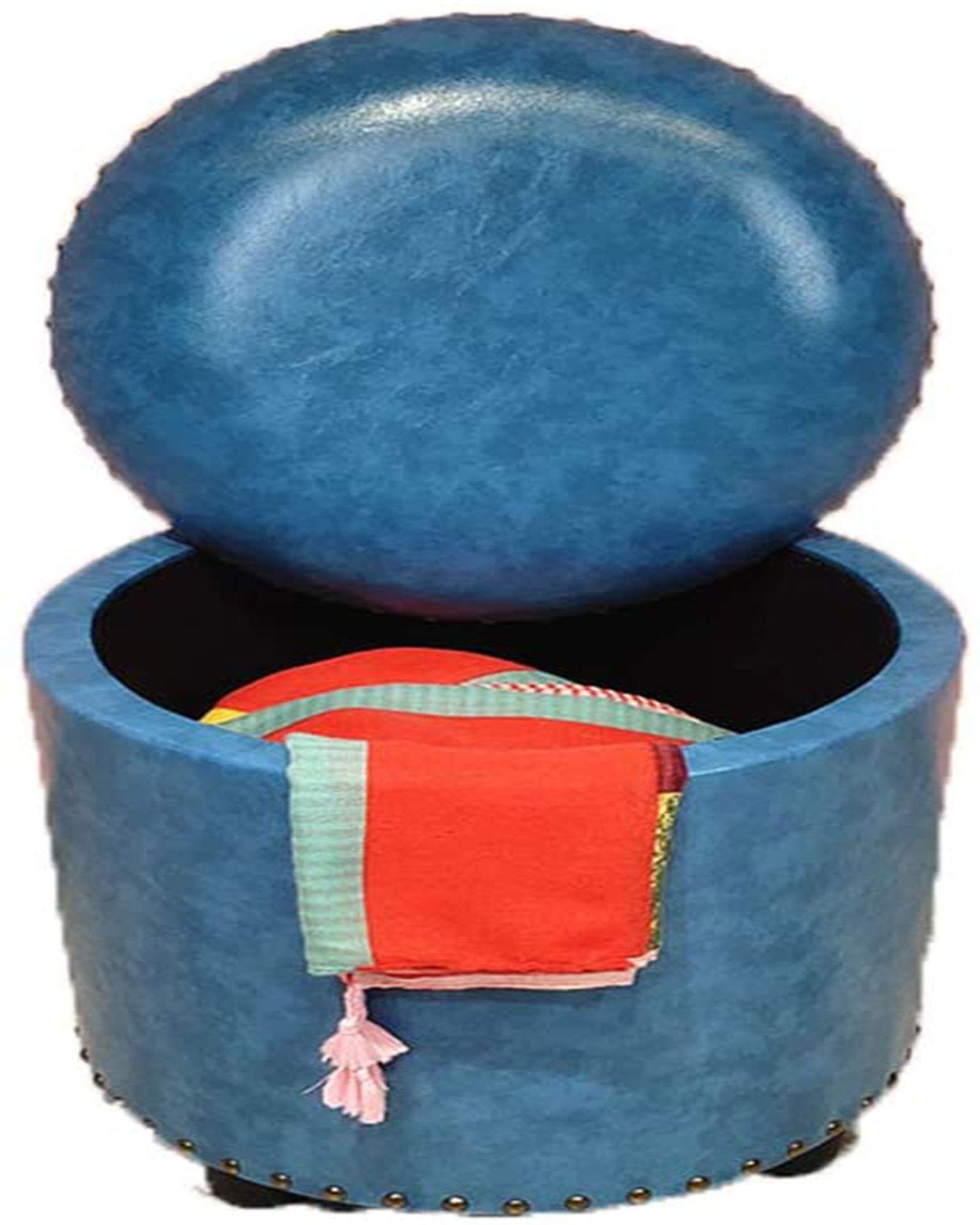Chaise pour salon chambre ronde bleu avec coffre pour en finir avec le désordre et le manque d'assise