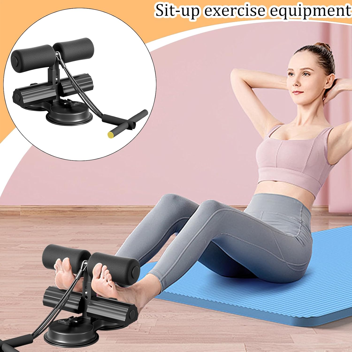 Core Exercise Ab Trainer - Abdominal Workout Device for Strength and Stability | Sturdy Steel Frame with Non Slip Grip, Foldable Design, Portable Fitness Equipment for Home or Gym 10.63x10.04x8.07 in