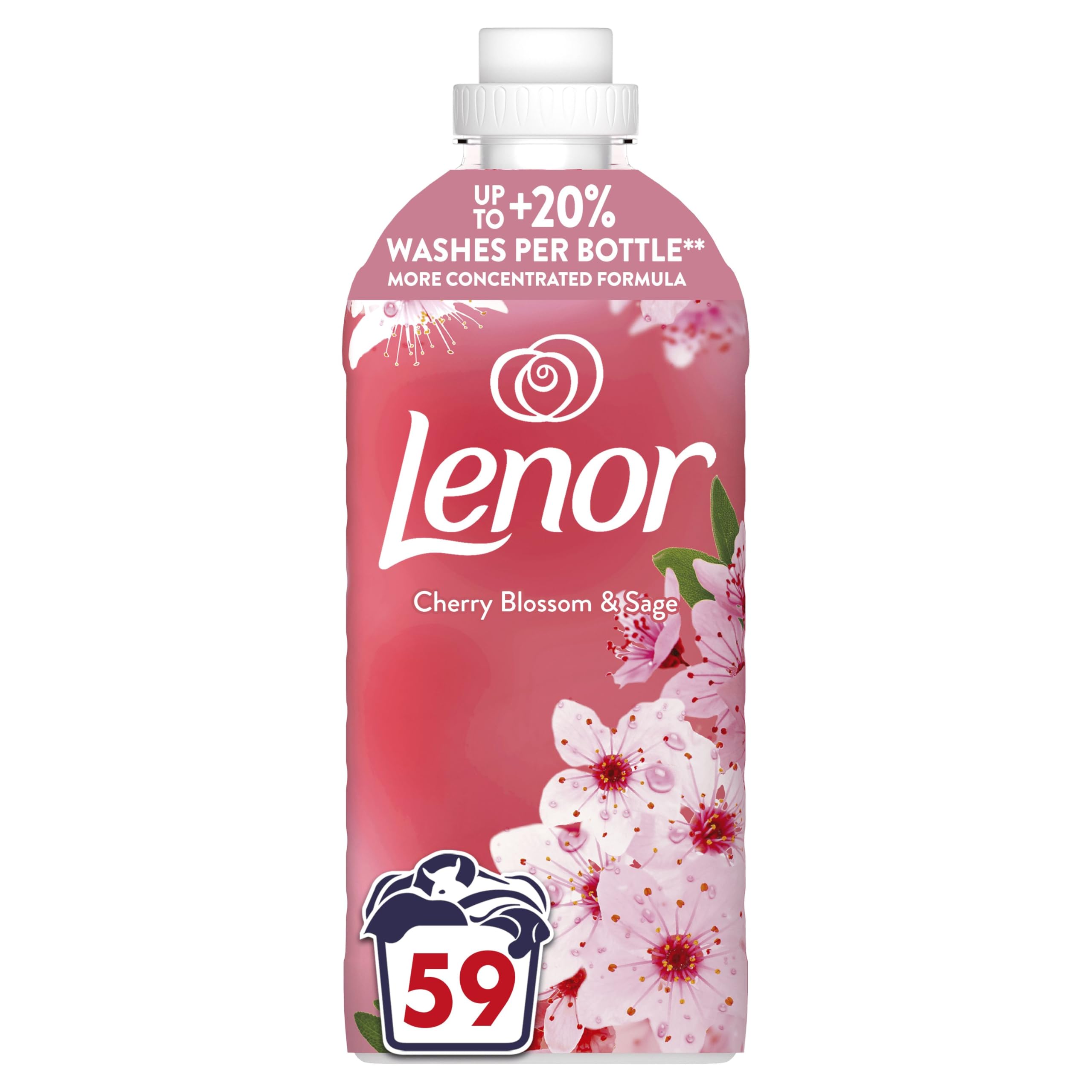 Lenor Płyn do płukania tkanin 59 prań, Cherry Blossom & Sage, Kolekcja Perfume Therapy zapewniająca 3 razy dłużej utrzymujący się zapach
