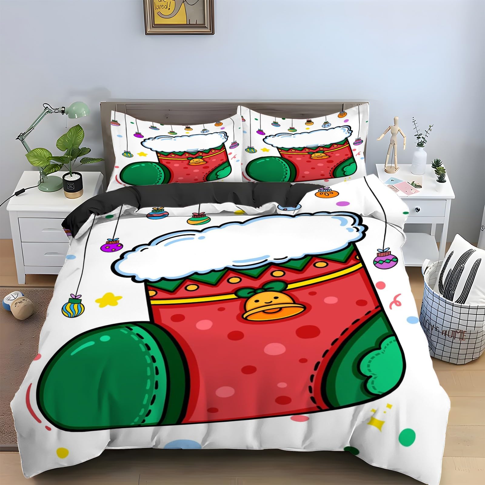 Housse couette en microfibre douce avec fermeture éclair anti-glisse