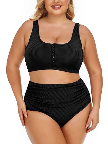 Two Piece Bikini - Black - XX-Large