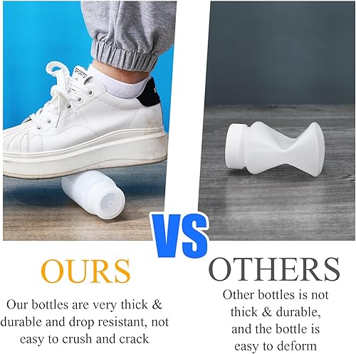 Miniatura 3 de Zhehao 30 botellas de muestra de 4 onzas con tapa, botella de reactivo de boca ancha, tarro de polietileno de alta densidad de plástico con tapa,