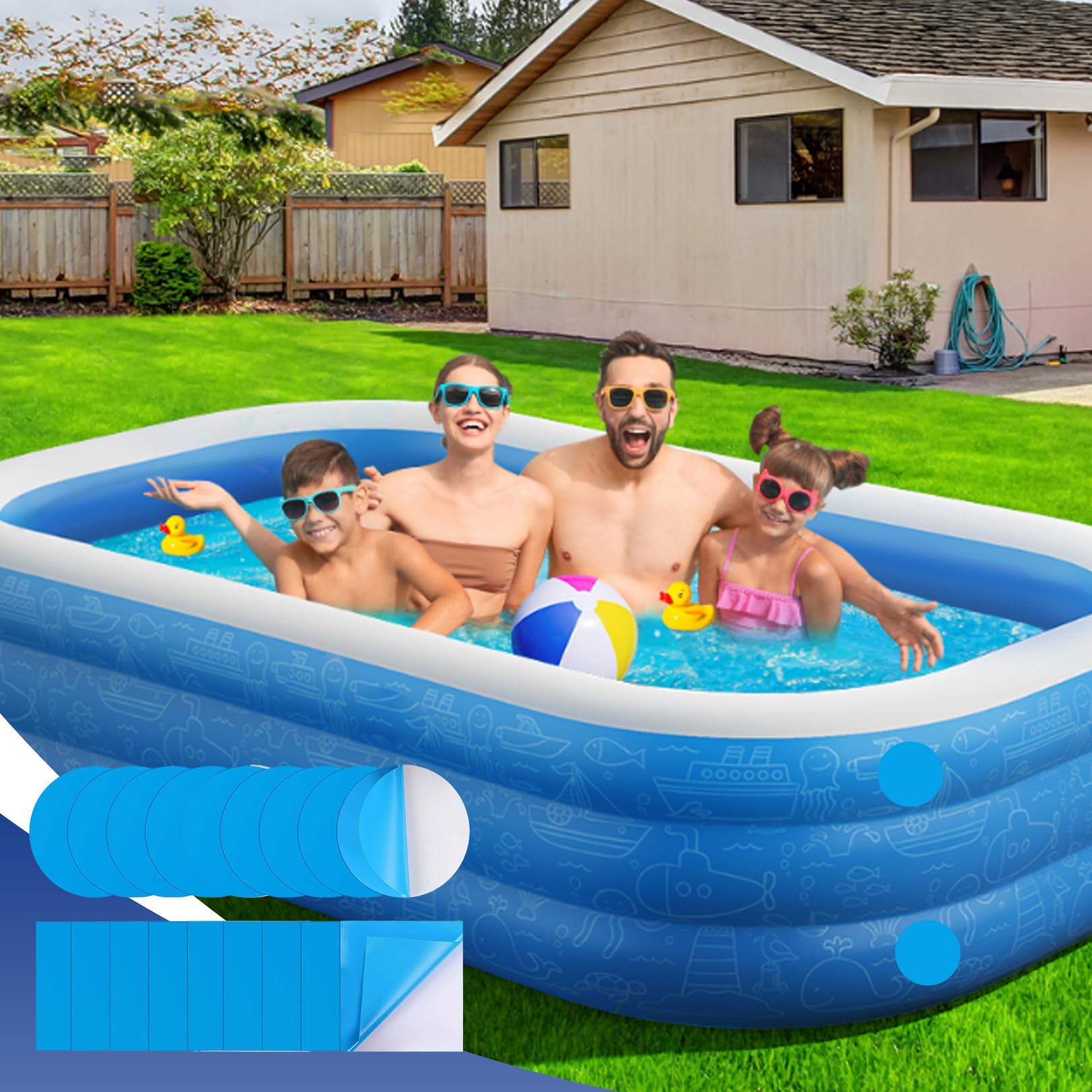 20 Stück Pool Reparaturset Unterwasser,PVC Pool Flicken,Poolflicken Selbstklebend Unterwasser,Pools Flickzeug,Flicken Badebassin,Pool Repair Patches Under Water,Selbstklebende Reparaturflicken Pools Garten