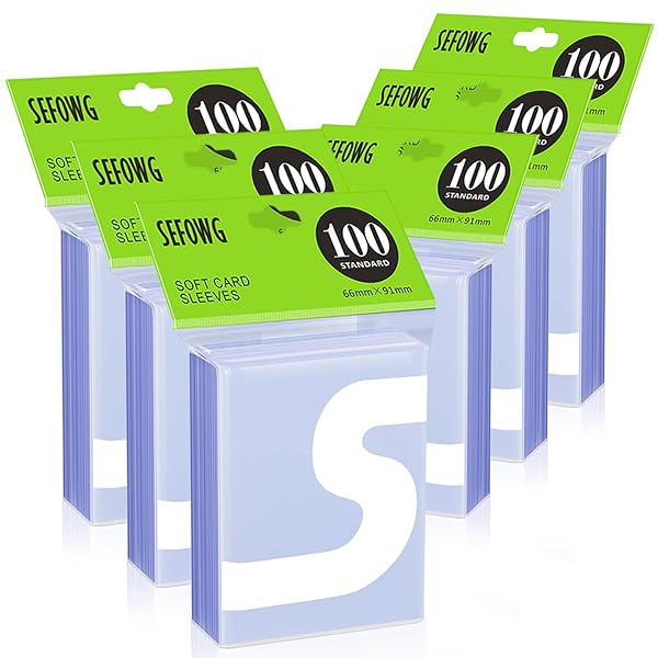 600ct Clear Card Sleeves for Trading Cards, Baseball Sports Soft Sleeves, Ultra Soft Plastic Card Protector Sleeve for Football, MTG, PKM, Game, Standard Cards