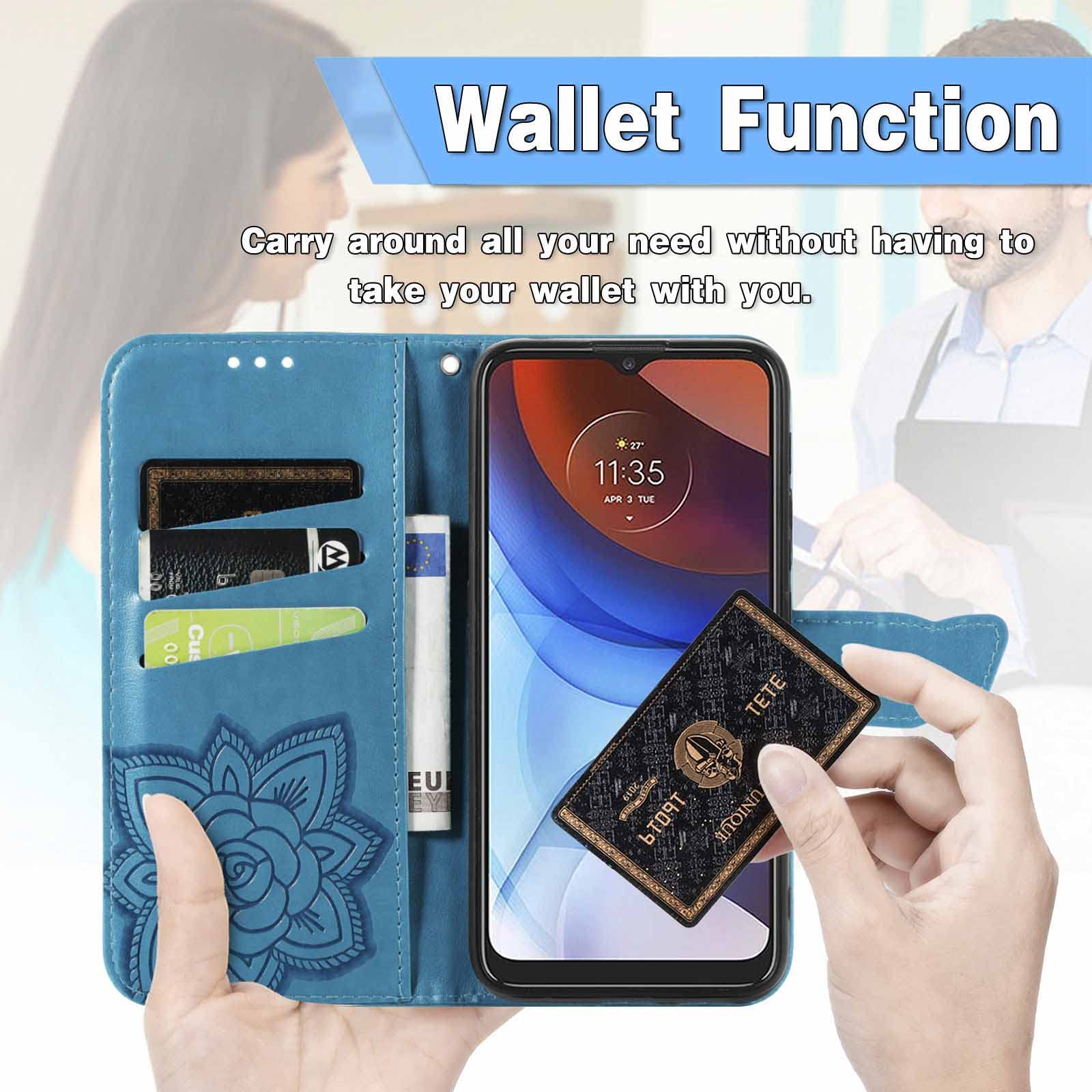 Custodia In Pelle Per Huawei Honor X7a – Portafoglio Con Slot Per Carte, Chiusura Magnetica E Funzione Cavalletto – Blu