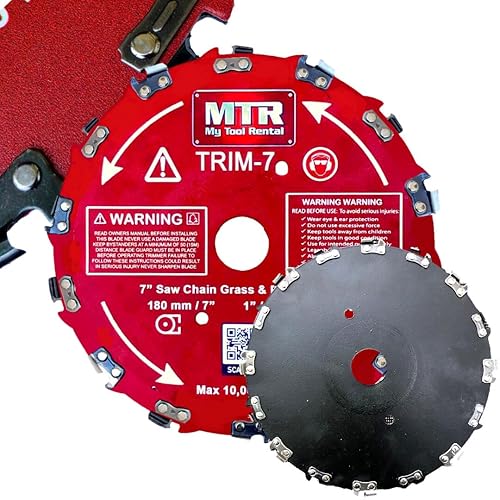 Miniatura 3 de MTR Sierra de cadena de dientes, cuchillas de corte de cepillo de dientes, hoja circular, cortador de malas hierbas, 10,000 rpm, cortadora de