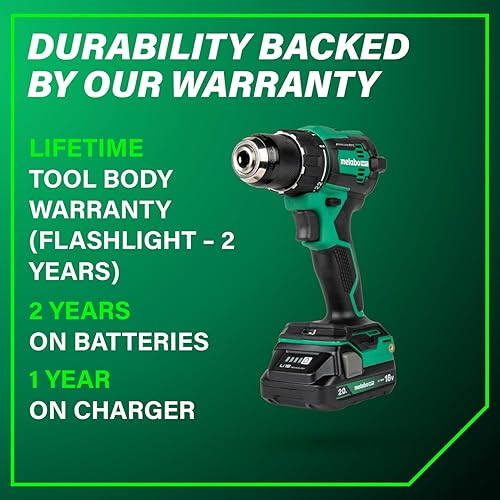Miniatura 14 de Metabo HPT Taladro Percutor Inalámbrico MultiVolt™ de 18V, Destornillador de Impacto, Sierra Recíproca, y Linterna Kit Combinado de 4 Piezas |