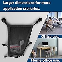 Vista 5 de WurdeWindig - Red de gestión de cables, kit de administrador de cables negro, malla flexible debajo del escritorio, organización de cables