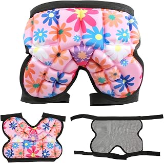 Kids Hip Protection Pad, Protective Butt Pad Shorts Cotton Core Pad Made of Leka Fabric 36cm for Skiing Roller Skating Snowboard (Red)