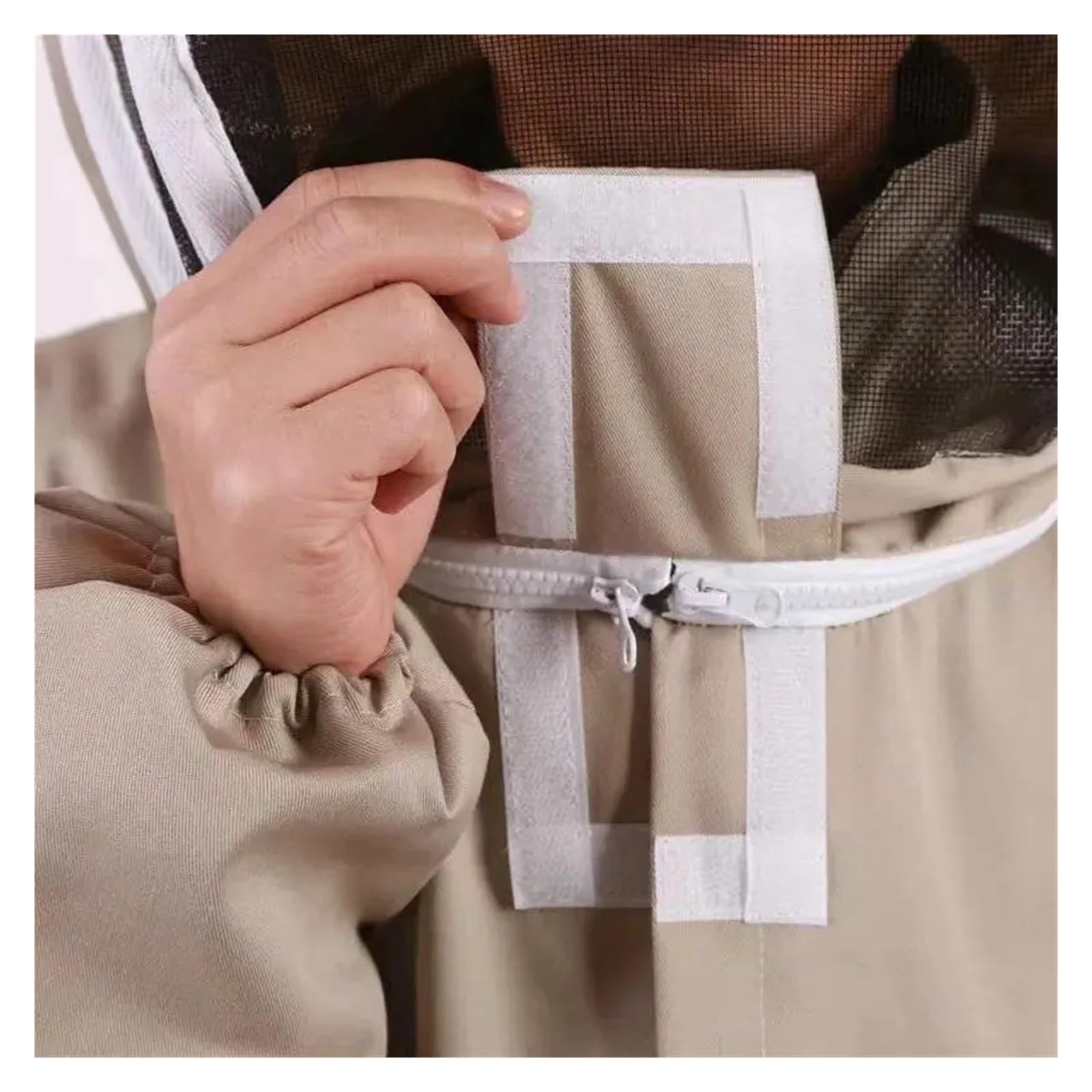 Tuta da apicoltore, Tuta for coltura Abbigliamento for 1 set for professionale ventilata for tutto il corpo con guanti(L)