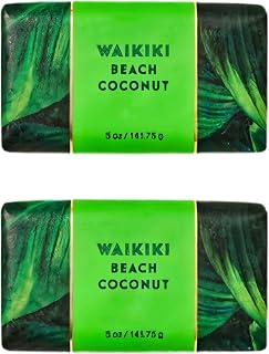 Bath and Body Waikiki Beach Coconut Cleansing Bar Soap - Pack of 2 (5oz each)
