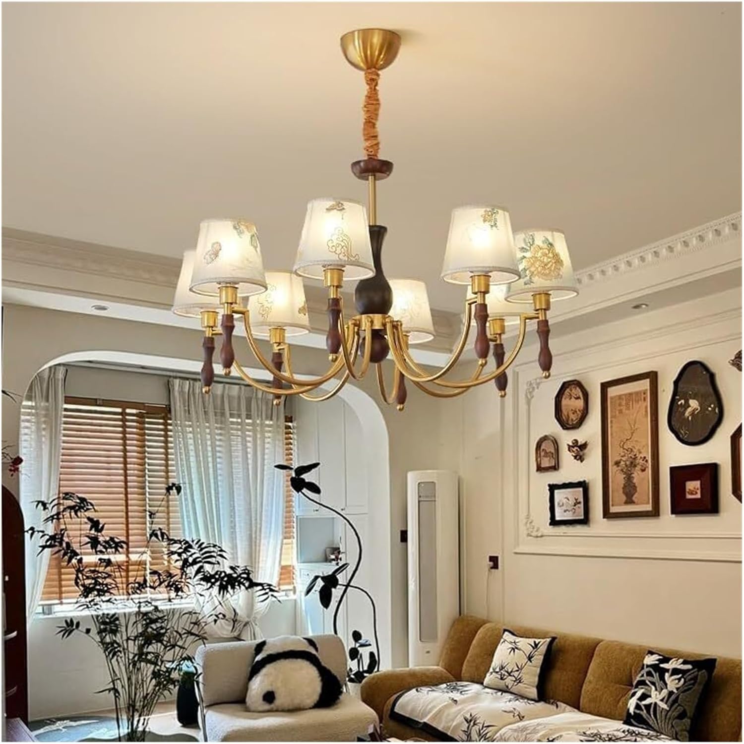 Style Ceiling Fan Light Kit with Artistic Design for Living Room Bedroom Energy Efficient LED Lighting Modern Atmosphere ，Enhance The Spatial