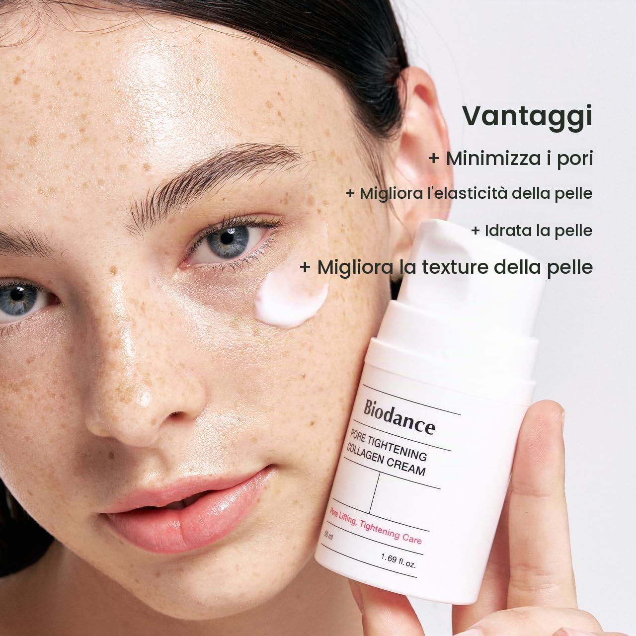 BIODANCE Crema al collagene per ispessimento dei pori, crema coreana al collagene e idratante viso rassodante con collagene, M