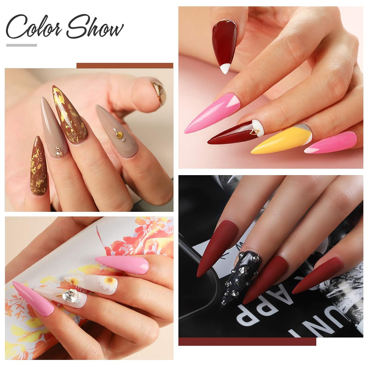 Gel Nail Polish Kit with Light Starter Kit 24W Led Lamp Dryer Light Soak Off U V Gel Nail Polish Set Top and Base Coat Nail Tools Decorations Nail Stickers French Manicure Kit Designs