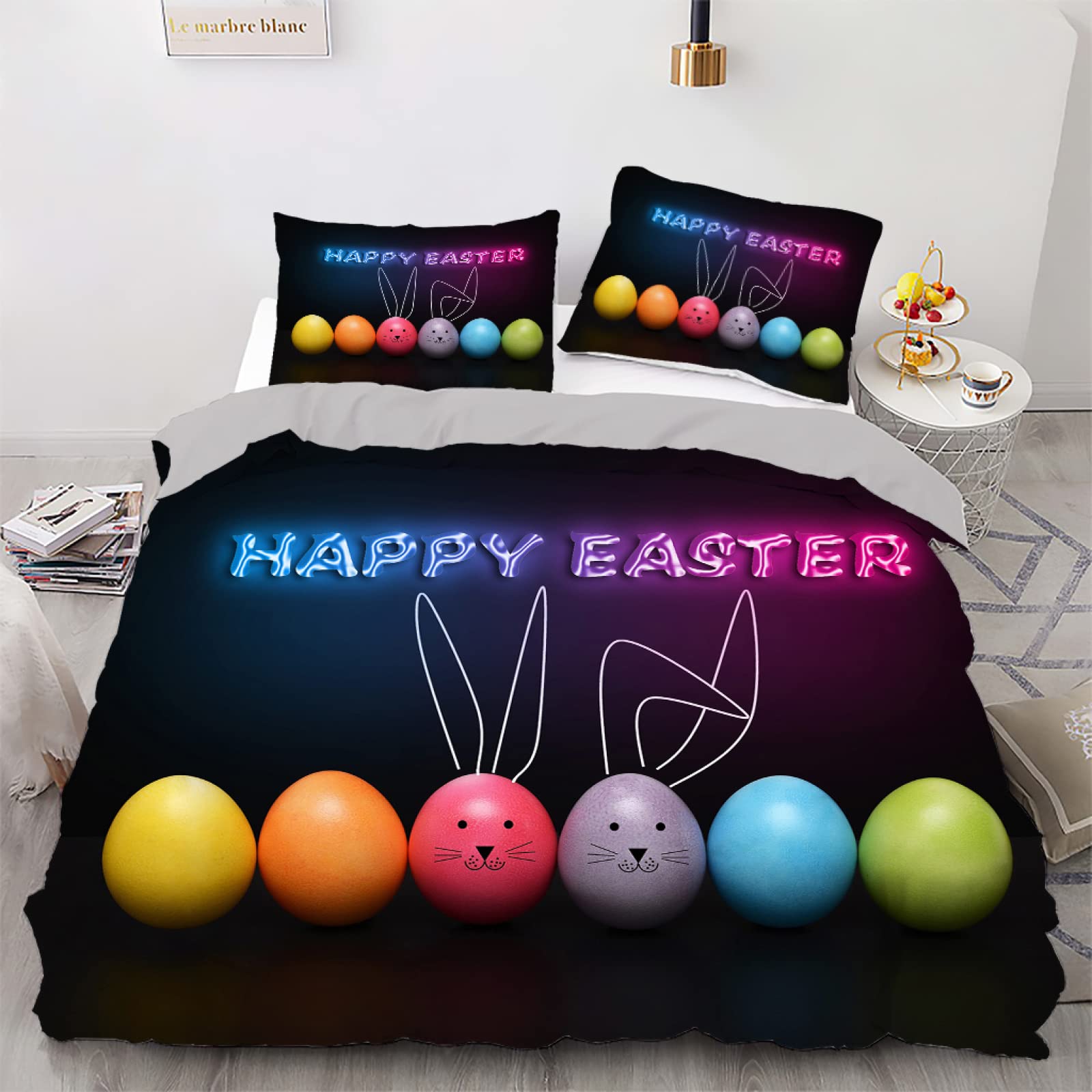 Parure de lit 90x190 enfant noir en microfibre lourde de 110g de qualité supérieure