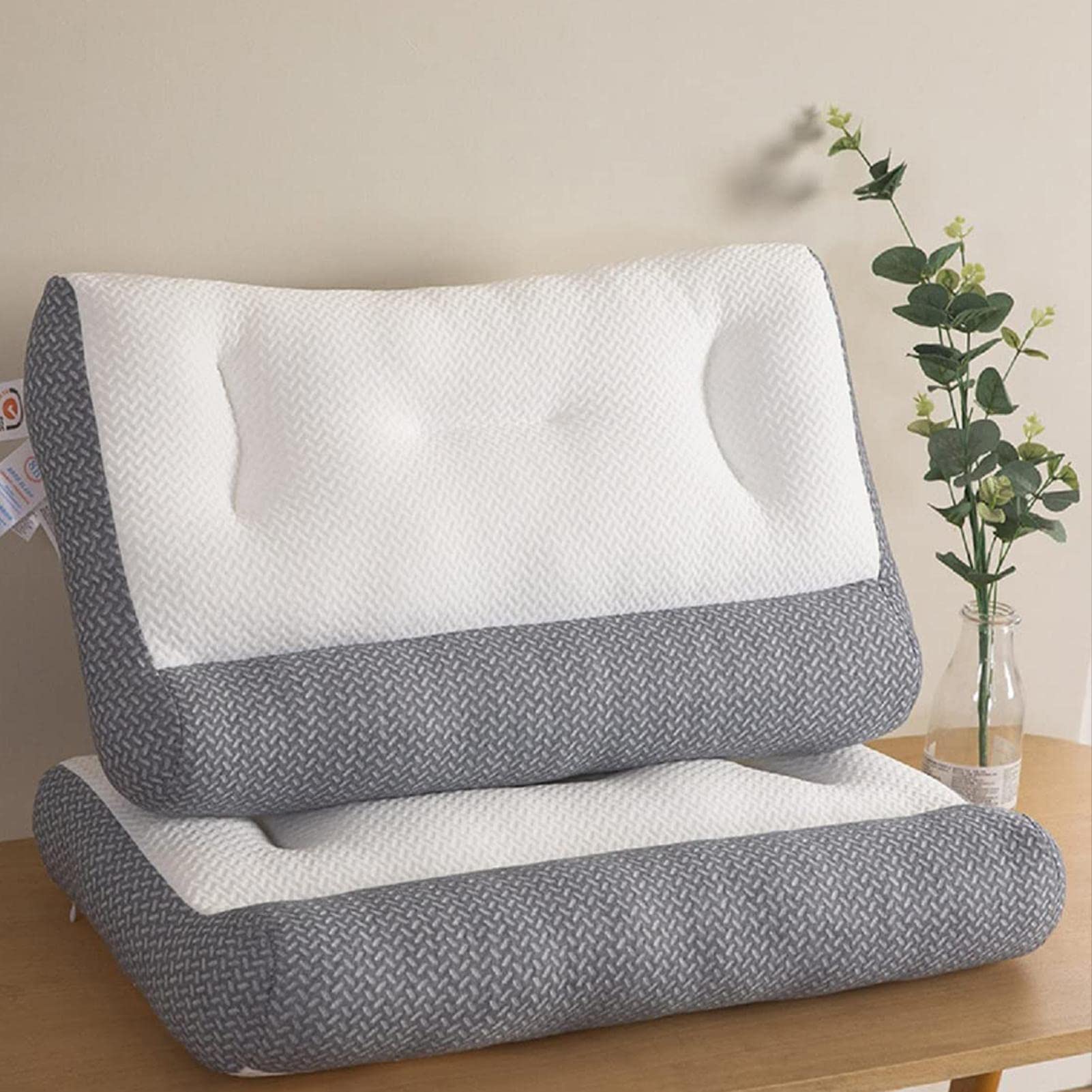Almohada Cervical, cojín Transpirable, cojín ergonómico para con Almohada Lavable, Almohada ortopédica para , Espalda y Vientre