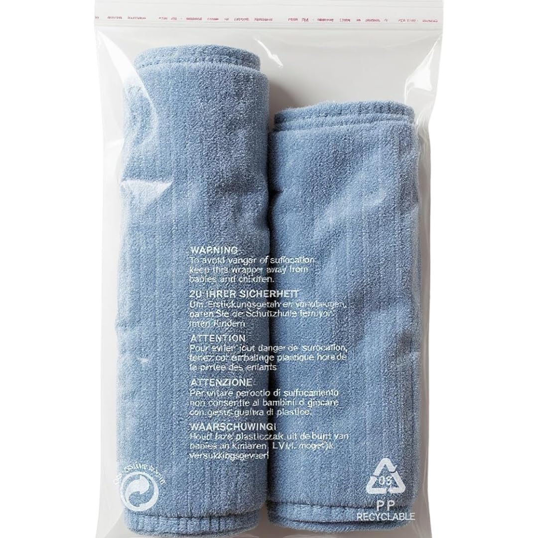 LOOKSGO 50 Stück wiederverschließbare Polybeutel, 33 x 45,7 cm, transparente Beutel für Verpackung von Kleidung und T-Shirts, selbstklebende Taschen