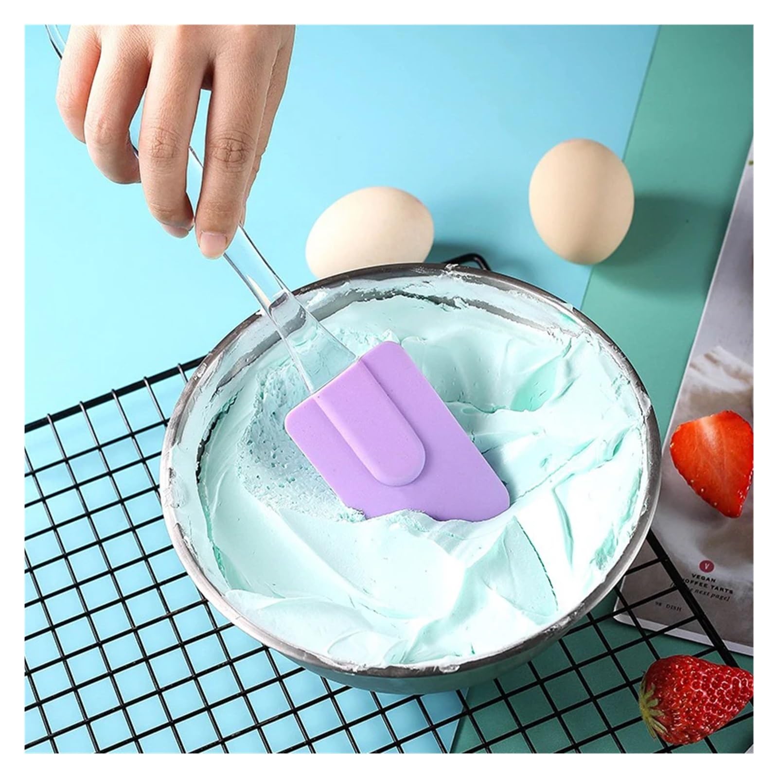 6 Pezzi Raschietto for Crema in Silicone Antiaderente Torta di Pane spatola for Burro for Olio con Manico in PP for Strumento Cottura della Cucina per Cucinare(Pink)