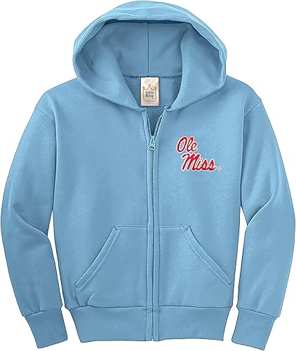 Miniatura 46 de Little King NCAA - Sudadera con capucha de algodón con cremallera completa para niños y niñas con logotipo del equipo bordado (6M 12M 18M)