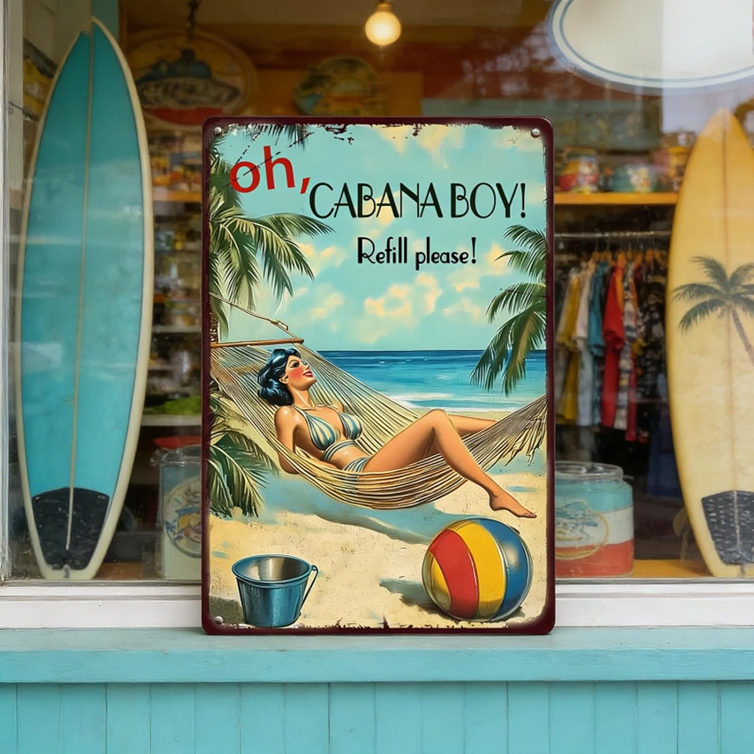 Oh Cabana Boy Refill please Metal Sign Vintage Bar Cabin Home Wall Decoration Pool Decor Tiki Bar Decor 8x12 Inch - Image 4