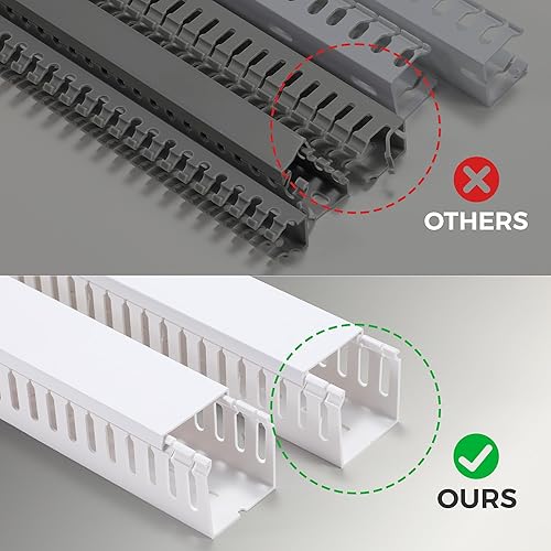 Miniatura 6 de Yecaye Canaleta de cables de 62.8 pulgadas (4 x 15.7 pulgadas), organizador de cables grande debajo del escritorio para canaleta de cables de rack