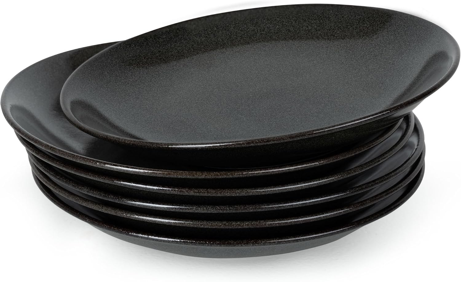 Mino Lightweight Salad Plate Sets, Set of 6, Onyx Black