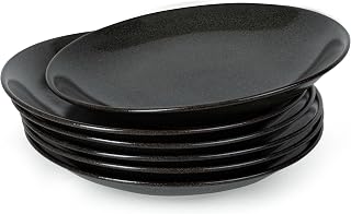 Mino Lightweight Salad Plate Sets, Set of 6, Onyx Black