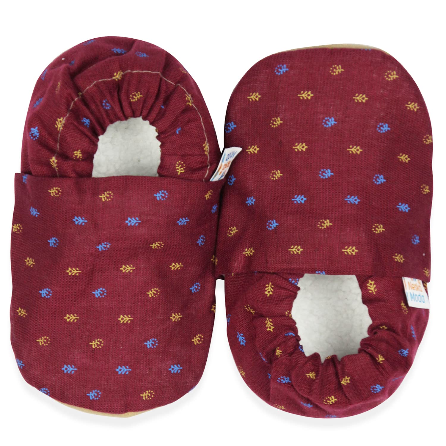 Neska Moda6 To 12 Months Baby Boys & Girls Cotton Anti Slip Indoor Slippers Booties -BT1571
