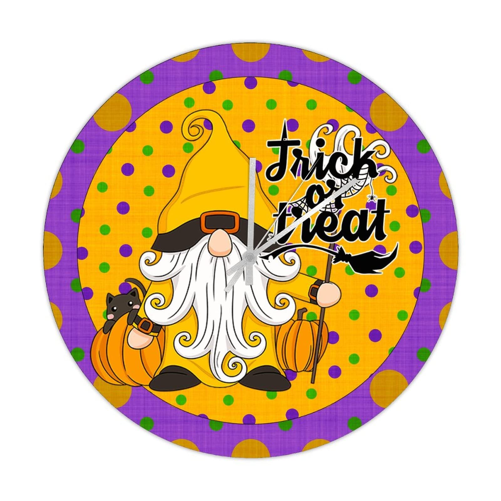 Horloge murale rustique Trick or Treat 38 cm pour salon et repas
