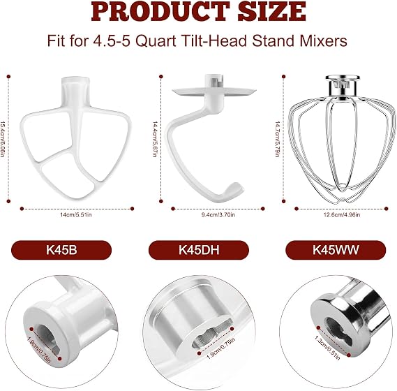 Mixer Attachments for KitchenAid 4.5-5 Qt Tilt-Head Stand Mixer