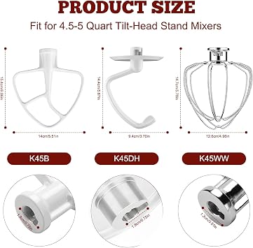 Mixer Attachments for KitchenAid 4.5-5 Qt Tilt-Head Stand Mixer