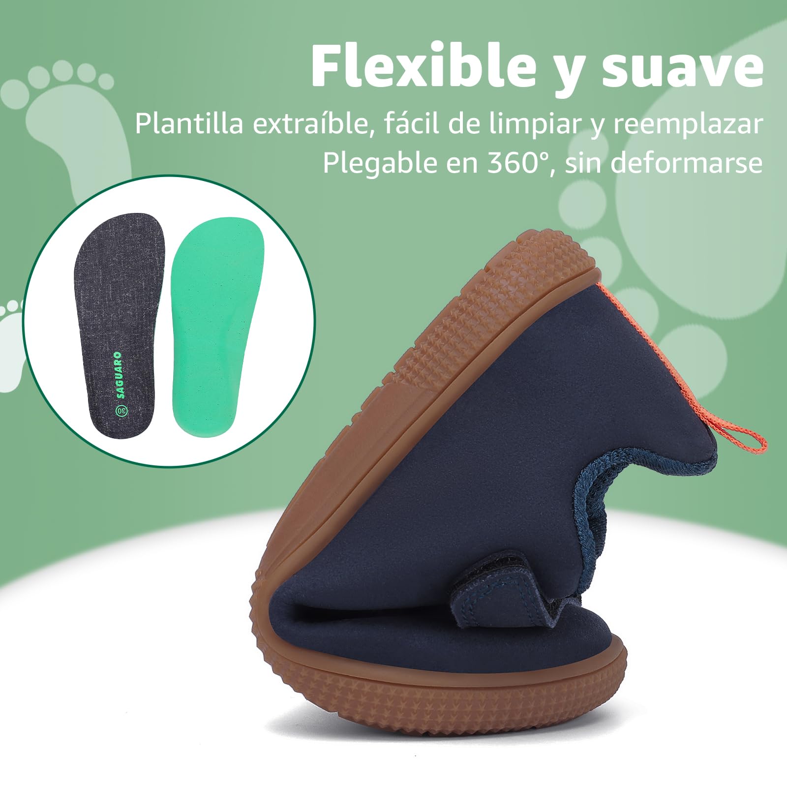 SAGUARO Zapatillas Deporte para Niños Niñas Barefoot Sneakers Ligeras Flexibles con Wide Toe Box, 25-36 EU