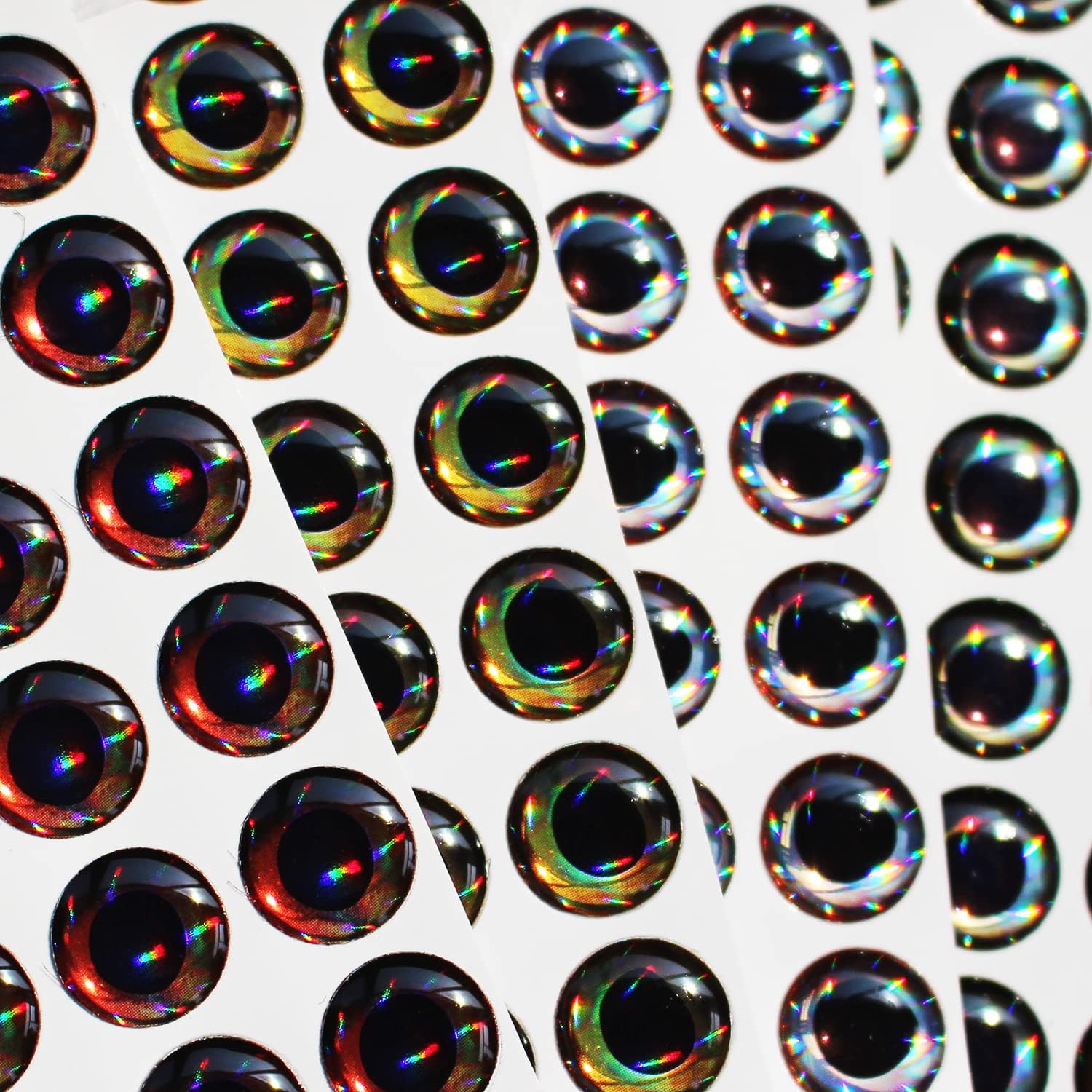 Tigofly160 pcs/lot 4 Colors 10mm 4D Sticky Fishing Lure Eyes Realistic DIY Jigs Crafts for Hooks Baits Fly Tying Materials