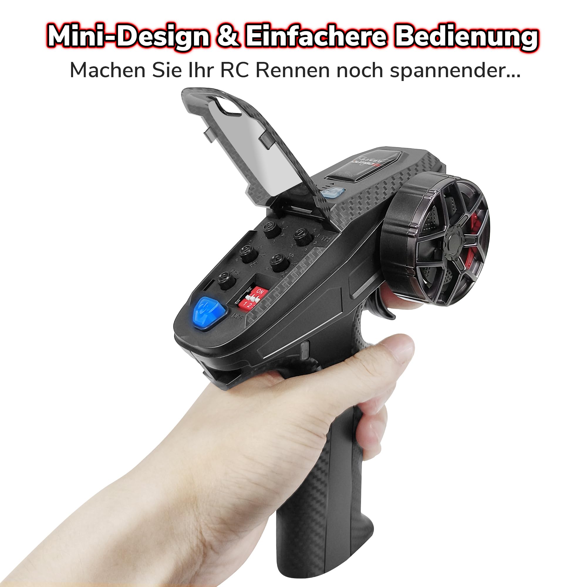 DUMBORC X6PM-350 2,4GHz 6CH Mini RC Funksender mit X6FG Gyro Empfänger | Niederspannungsalarm, Ausfallsicherungsfunktion, gemischter Modus für RC Fahrzeuge, Autos, Boote, Panzer