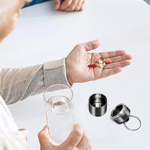 Miniatura 5 de Pastillero pequeño impermeable, organizador de pastilleros portátil (gris)