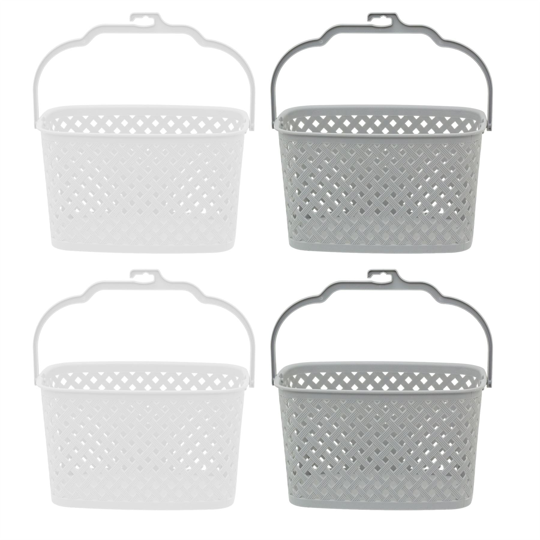 Carousel Home Colour Varies Pack Of 4 Plastic Washing Line Peg Baskets With Hook | Hanging Clothes Peg Holders With Drainage Holes For Indoor And Outdoor Laundry Use