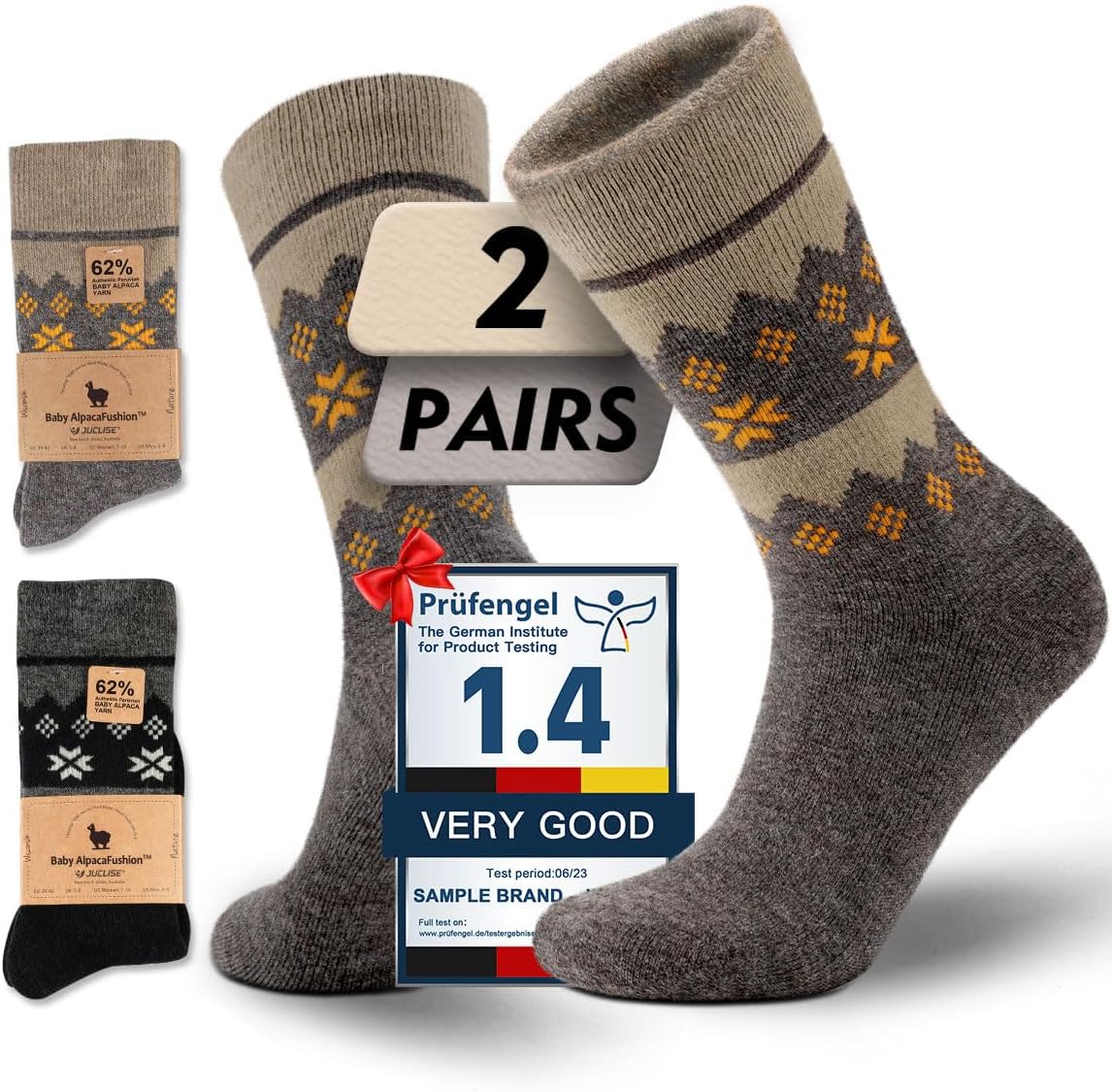 Alpaca wool unisex heavyweight winter socks