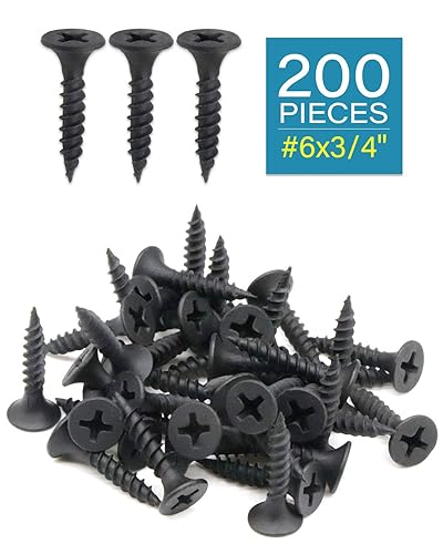 Miniatura 2 de IMScrews 200 tornillos Phillips de cabeza plana #6 x 34 pulgadas para paneles de yeso, rosca fina, tornillo de madera de punta afilada, acero al