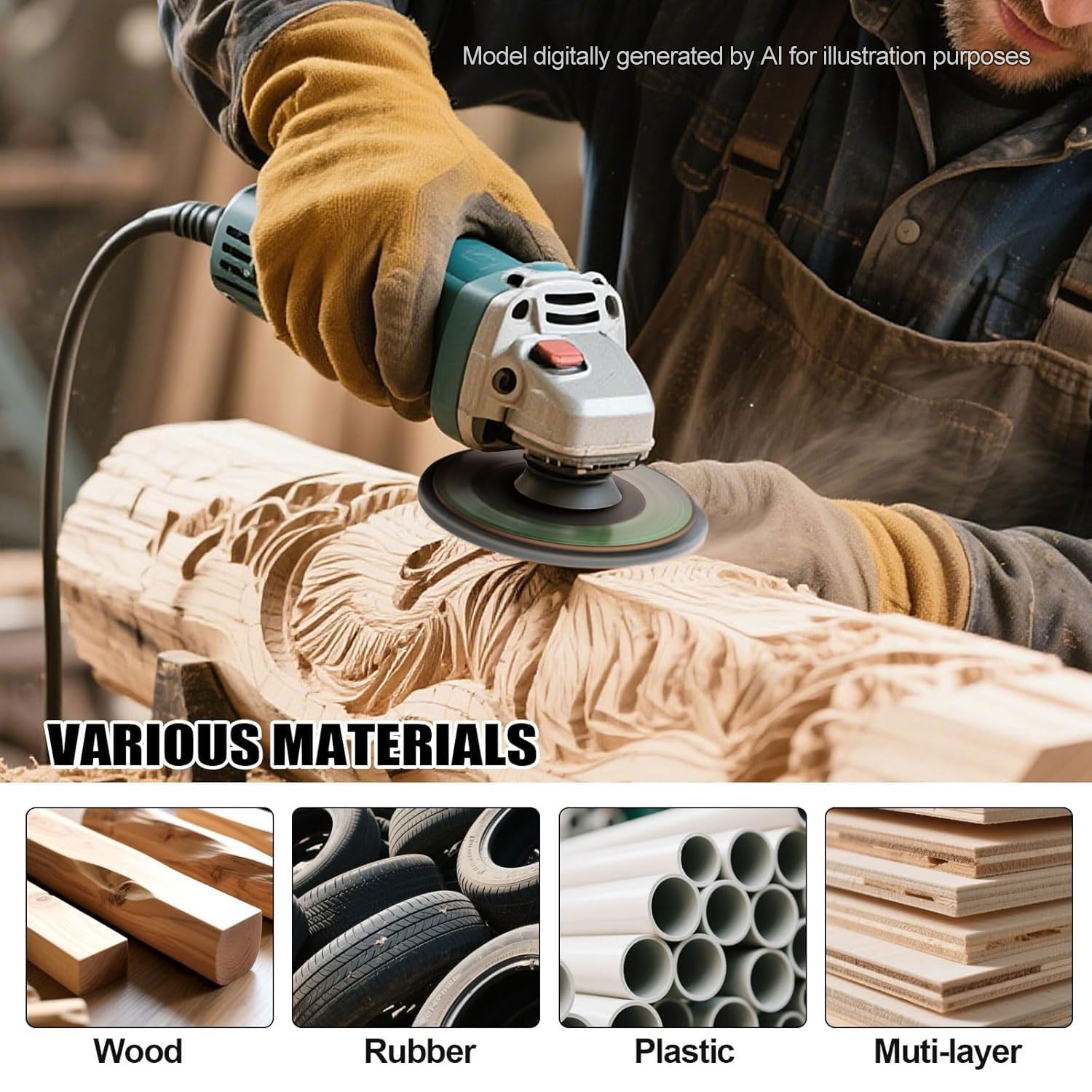 Wood Carving Disc Set - 14pcs for Angle Grinder -7