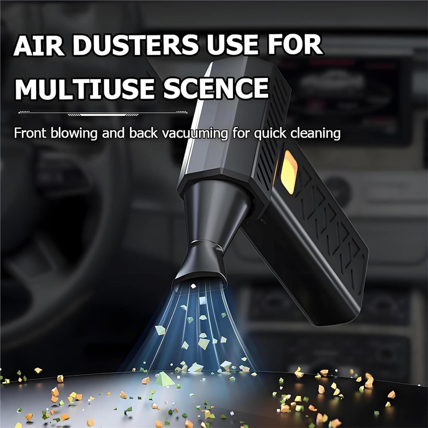 LED Turbine Mini Turbine Snow Blower, 130,000 RPM, Digital Display, 6-Speed ​​Variable Speed, Fast Snow Removal and Home Cleaning(Black)