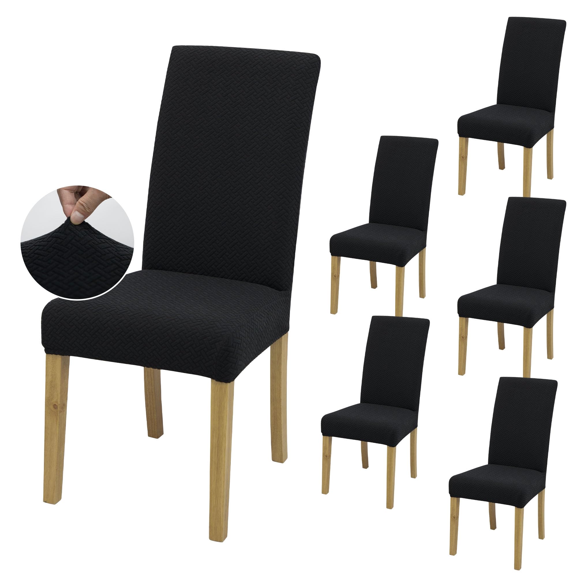 SUKAIKEQA Stuhlhussen 6 Stück Stretch Stuhlbezug Schwingstuhl Esszimmer