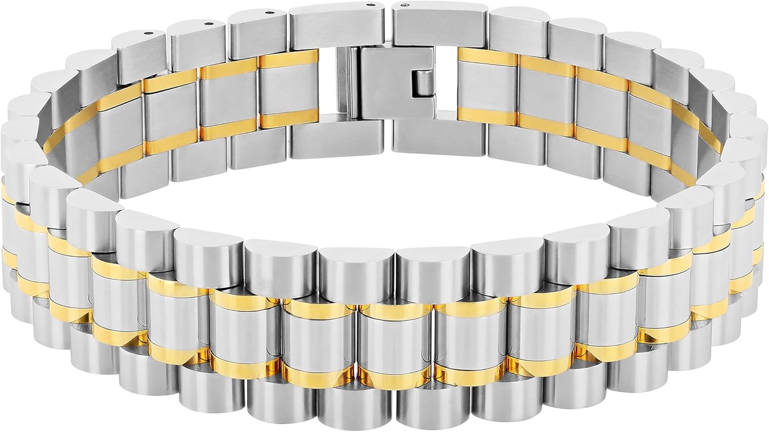 Men's Stainless Steel Watch Link Bracelets – Diverse Clasps & Finishes, Hypoallergenic