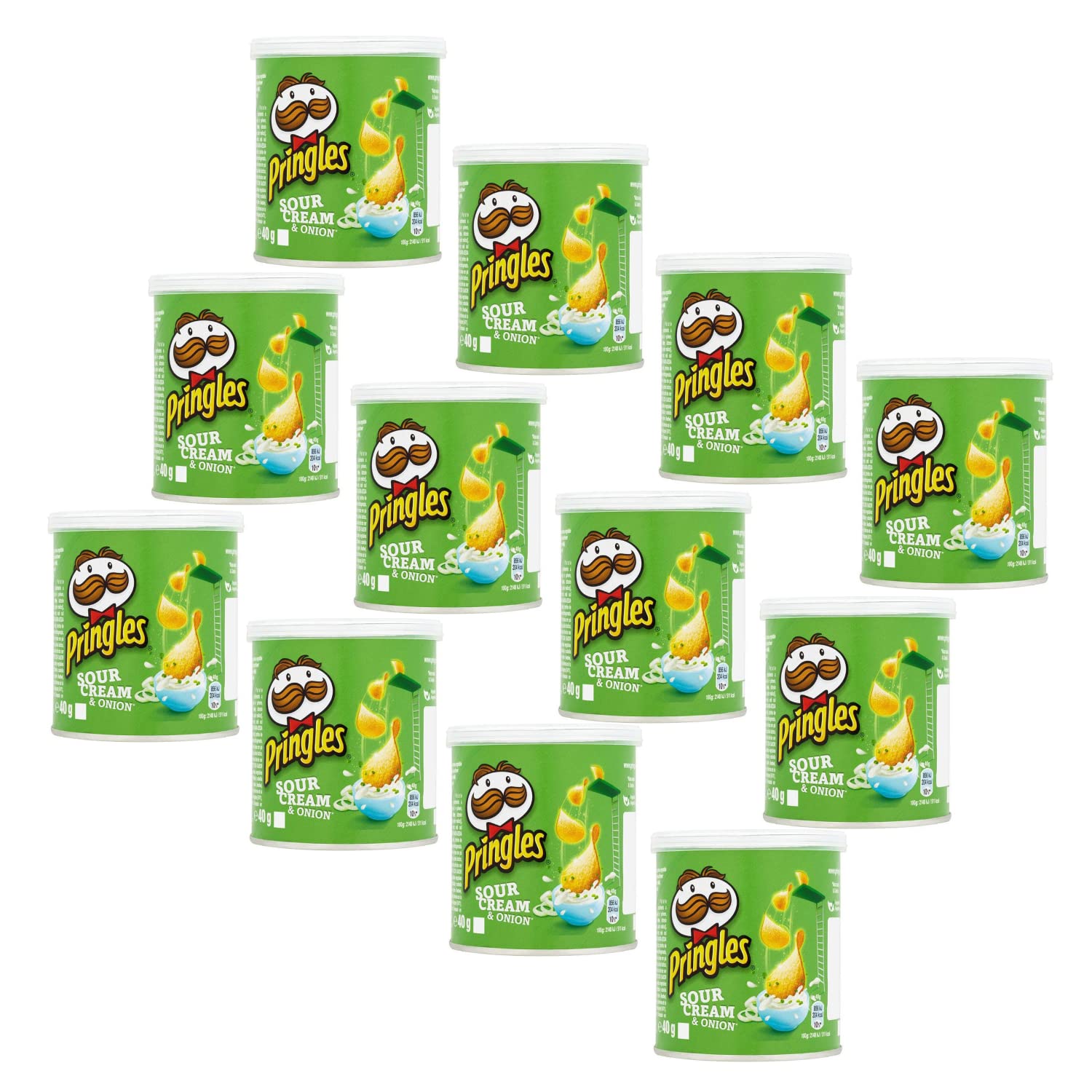 Pringles | Patatine Cipolla | Patatine Salate Barattolo | Pringles Panna Cipolla - 12 Barattoli