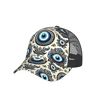 Men's Mesh Back Adjustable Fit Cap Turkish-Evil-Eye-Symbol
