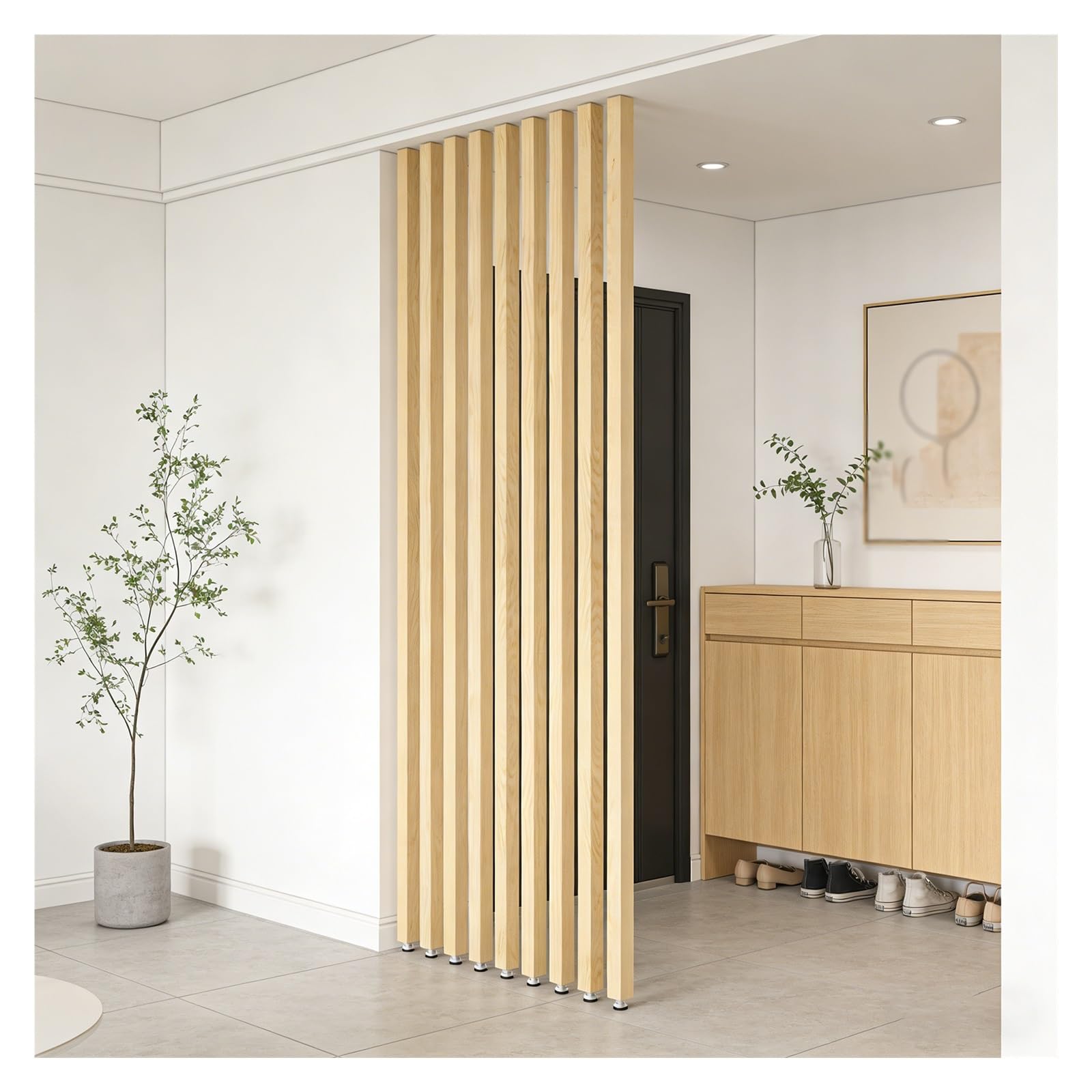 Séparateur de pièce en bois Ele de 2,5 m pour structurer un escalier ouvert