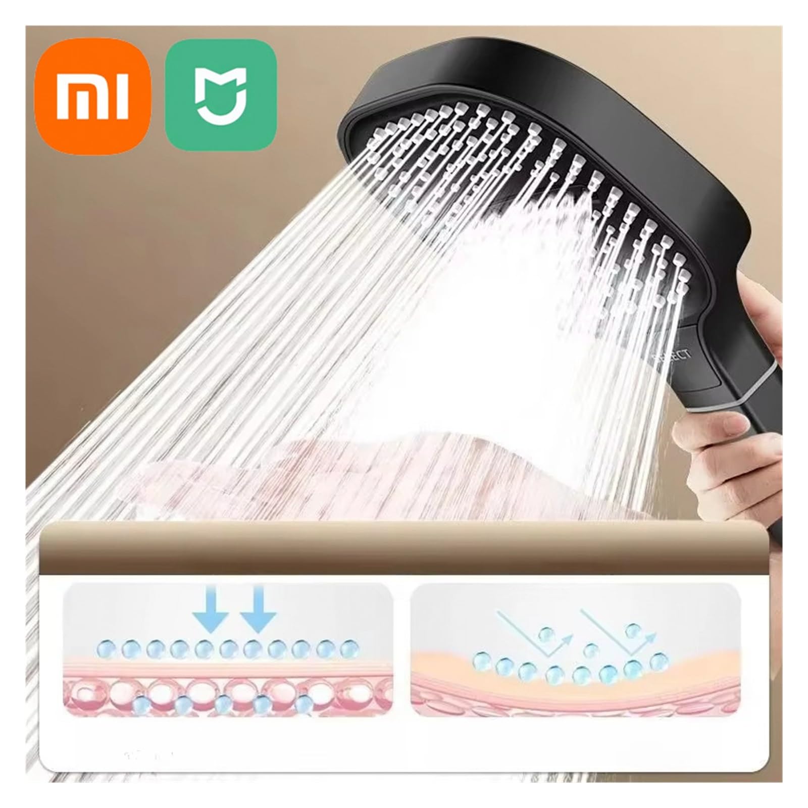 Ducha de mano de 3 modos de 13 cm