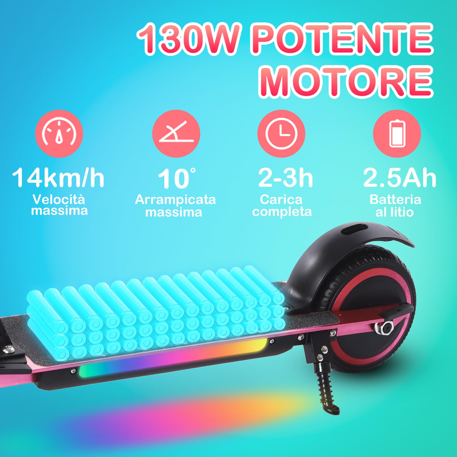 Monopattino Elettrico, 6.5'' Monopattino Elettrico Bambini dai 6 ai 12 anni, Pieghevole Monopattino Bambini,Autonomia 5-8KM,Monopattini Elettrici Display a LED,Regalo per Adolescenti